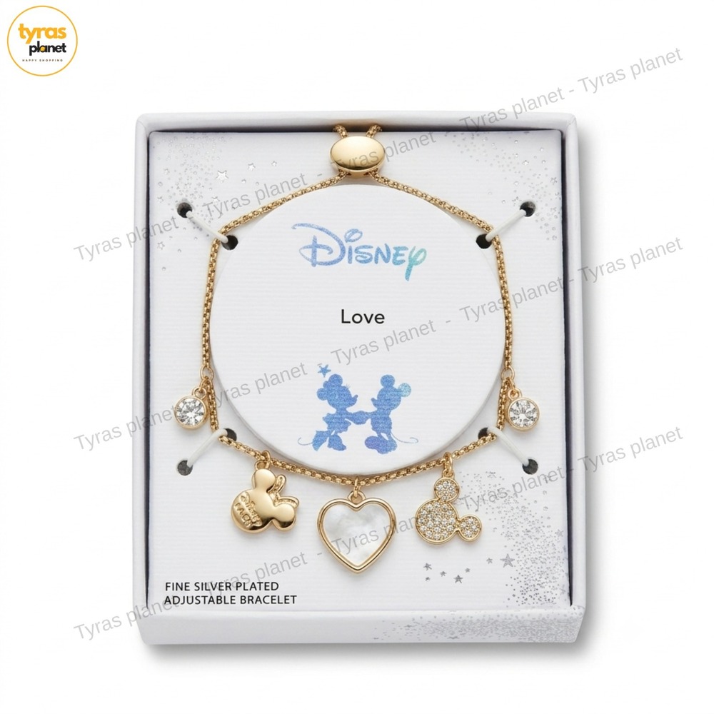 Disney Celebration Adjustable Bracelet "LOVE" Silver Plated - NEW
